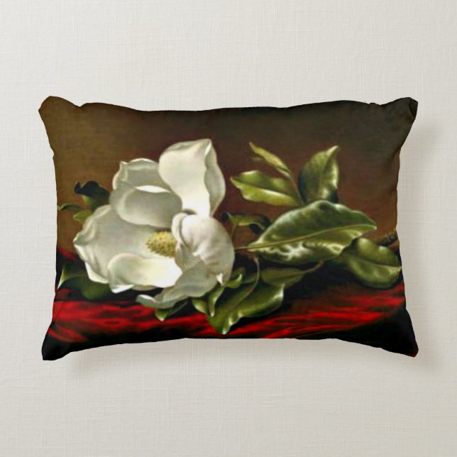 Magnolia Grandiflora-1895-Martin Johnson Heade Accent Pillow (Front)