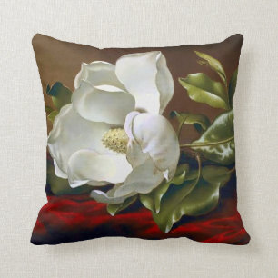 Magnolia Grandiflora Blossom Fine Art Throw Pillow