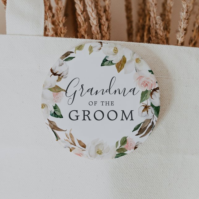 Magnolia Grandma of the Groom Bridal Shower Button (Creator Uploaded)