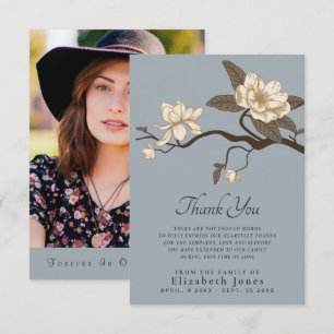Magnolia Gray Celebration of Life Thank You Card