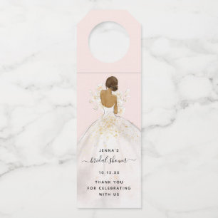 Magnolia Illustrated Bride Bridal Shower Bottle Ha Hanger Tag
