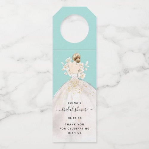 Magnolia Illustrated Bride Bridal Shower Bottle Hanger Tag