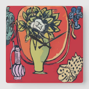 Magnolia in Vase, after Matisse Square Wall Clock