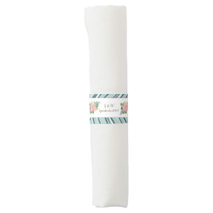 Magnolia Lilies Bouquet Wedding Napkin Band