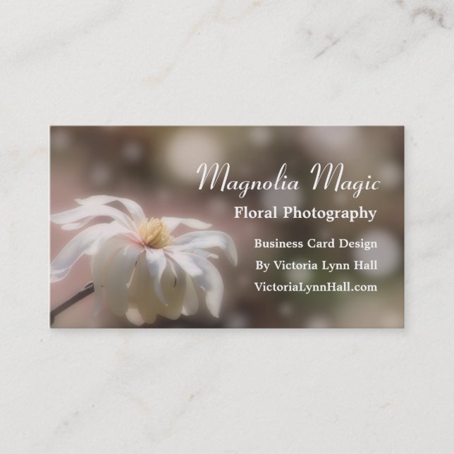 Magnolia Magic Custom Business Cards (Front)
