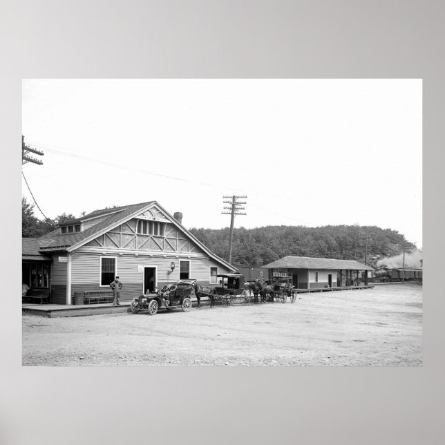 Magnolia, Mass. Train Station, 1906 Poster (Front)