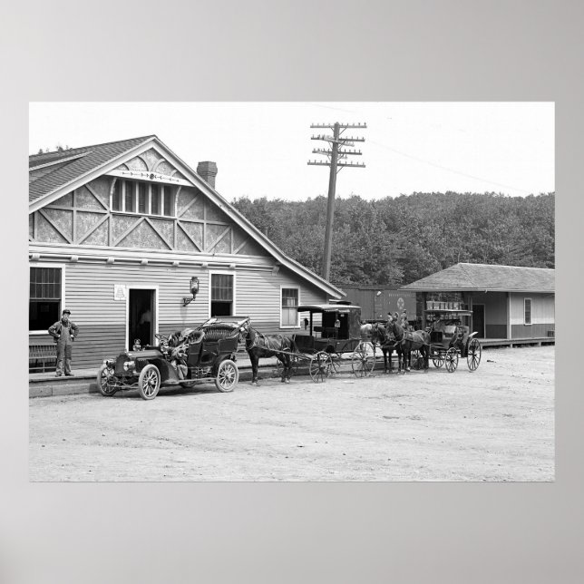 Magnolia, Mass. Train Station, 1906 Poster (Front)