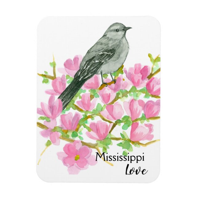 Magnolia Mississippi Love Mockingbird  Magnet (Vertical)