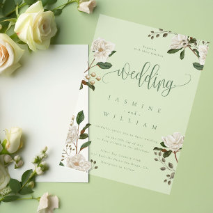 Magnolia Modern Wedding Acrylic Invitations