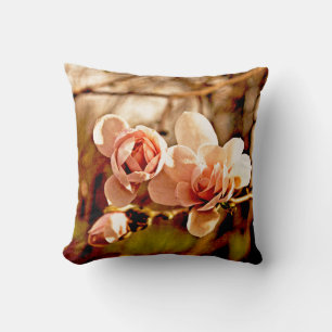 Magnolia Mood in Pink Throw Pillow