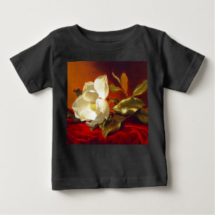 Magnolia on Red Velvet Martin Johnson Heade Baby T-Shirt