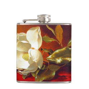 Magnolia on Red Velvet Martin Johnson Heade Flask