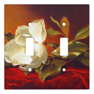 Magnolia on Red Velvet Martin Johnson Heade Light Switch Cover