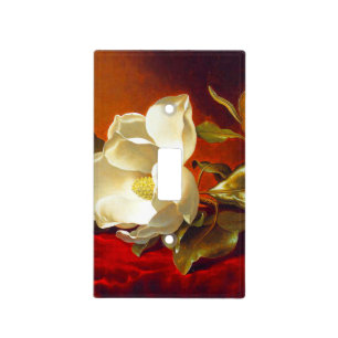 Magnolia on Red Velvet Martin Johnson Heade Light Switch Cover