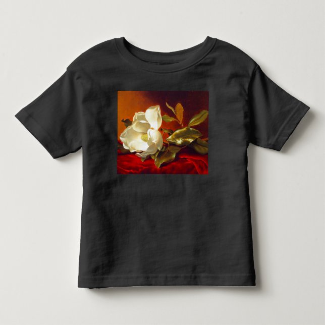 Magnolia on Red Velvet Martin Johnson Heade Toddler T-shirt (Front)