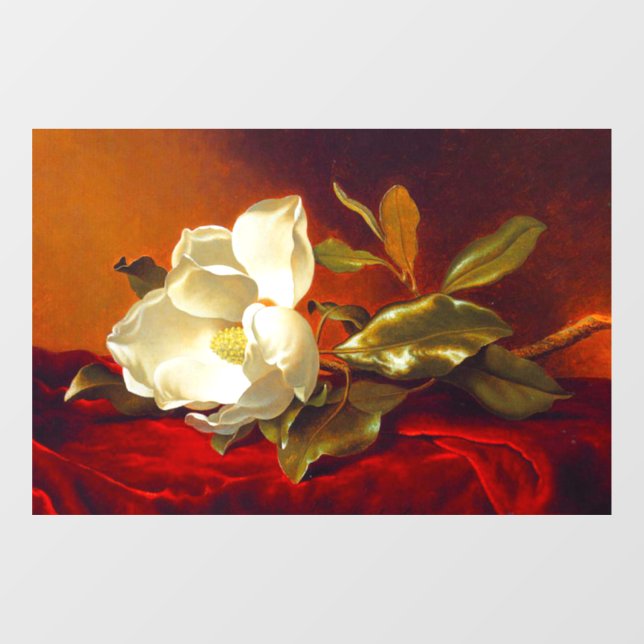 Magnolia on Red Velvet Martin Johnson Heade Window Cling (Sheet)
