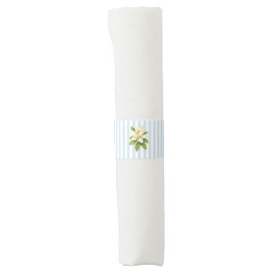 Magnolia Painting Spring Flower Stripe Napkin Bands