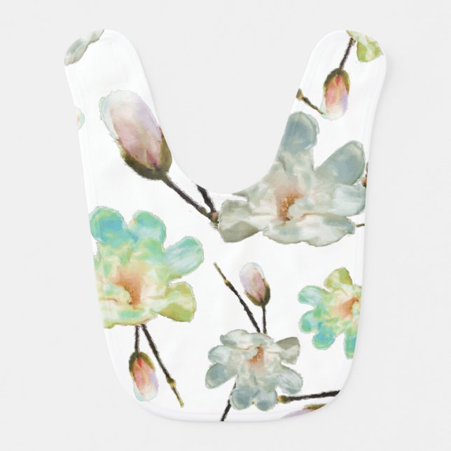 Magnolia Pattern Baby Bib (Front)