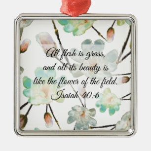 Magnolia Pattern Bible Verse Christmas Ornament