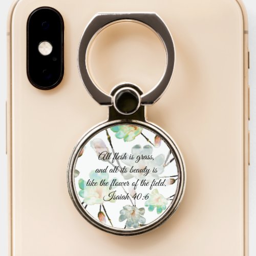 Magnolia Pattern Bible Verse Phone Grip