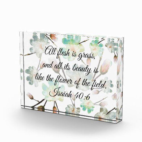 Magnolia Pattern Bible Verse Photo Block