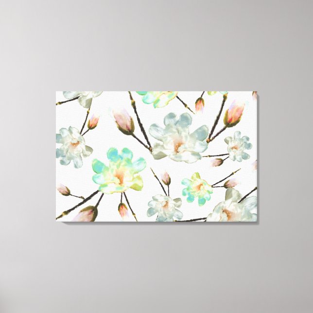 Magnolia Pattern Canvas Print (Front)