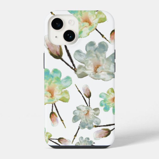 Magnolia Pattern iPhone Case (Back)