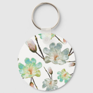 Magnolia Pattern Key Chain