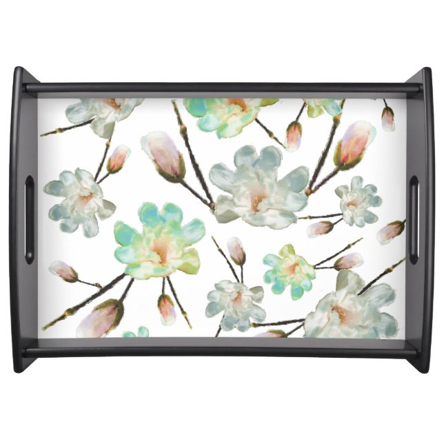 Magnolia Pattern Large Serving Tray (Front)