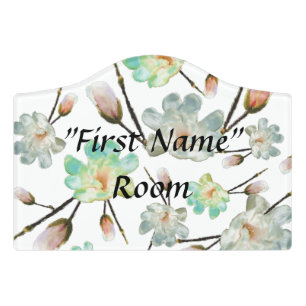 Magnolia Pattern Name Room Sign