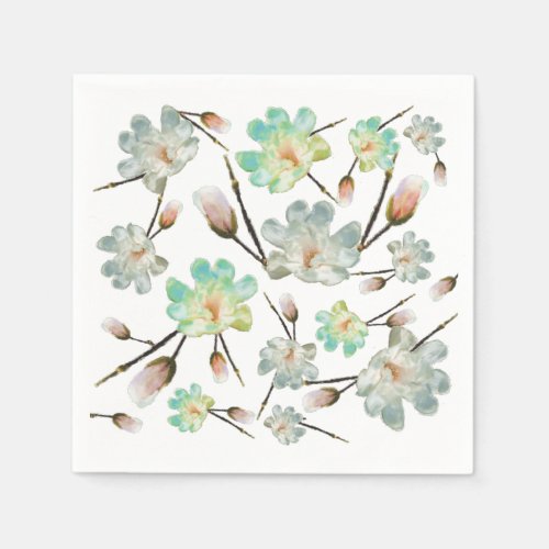Magnolia Pattern Paper Napkin