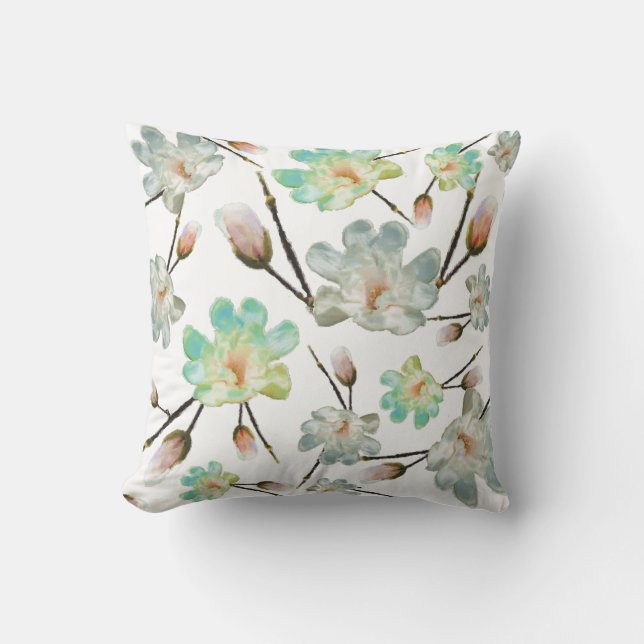 Magnolia Pattern Pillow (Front)