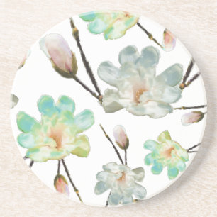 Magnolia Pattern Sandstone Coaster