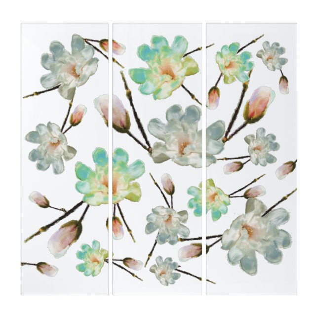 Magnolia Pattern Wall Art Set (Front)