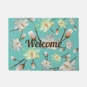 Magnolia Pattern Welcome Doormat