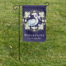 Magnolia & Pelican Personalized Garden Flag