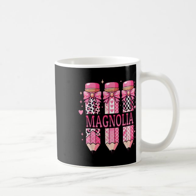 Magnolia Personalized Name Pencil Back To School  Coffee Mug (Right)