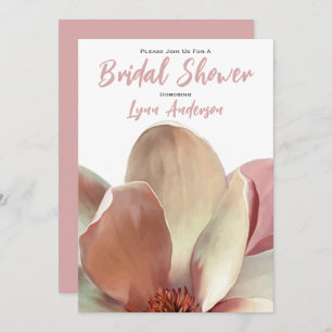 Magnolia Pink Blush Bridal Shower Invitation