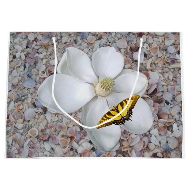 Magnolia Print, Value Poster Paper (Semi-Gloss) Large Gift Bag (Front)