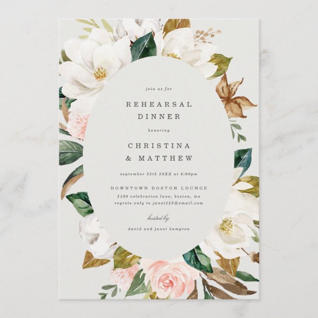 Magnolia Rehearsal Dinner Invite (Front)