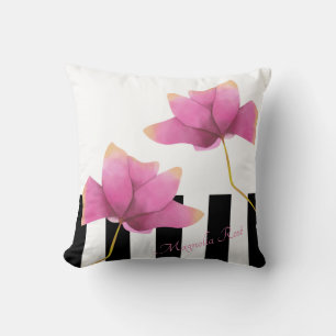 Magnolia Rosé Modern Floral Design Throw Pillow