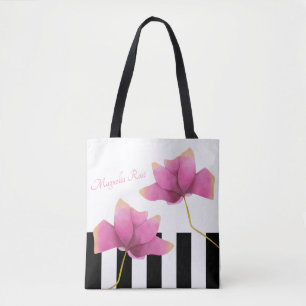 Magnolia Rosé Modern Floral Design Tote Bag