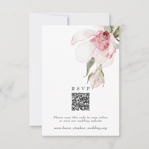 Magnolia RSVP Online QR Code Wedding Website Card