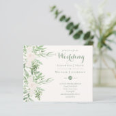 Magnolia Sage Green Floral Wedding Invites BUDGET (Standing Front)