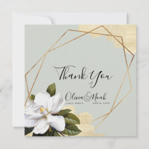 Magnolia Sage Wedding Thank You Card