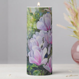 Magnolia Serenity – Floral Art by Lukian Pillar Candle