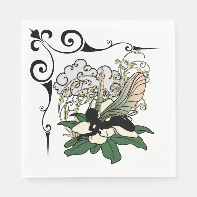 Magnolia Shadow Fairy Paper Napkins (Front)