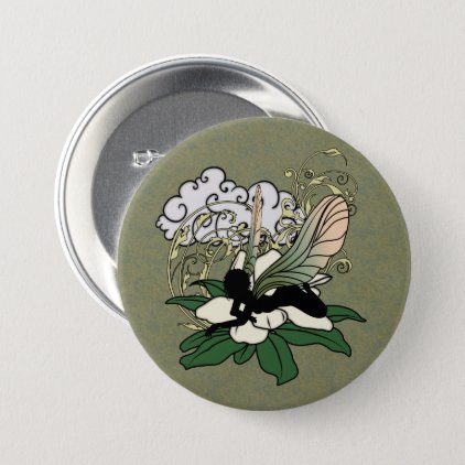 Magnolia Shadow Fairy Pinback Button