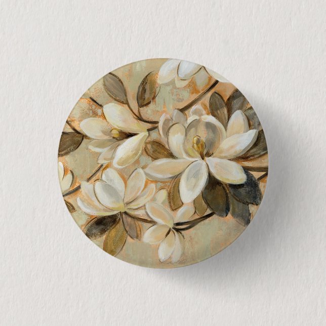Magnolia Simplicity Cream Pinback Button (Front)