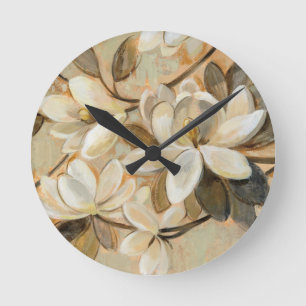 Magnolia Simplicity Cream Round Clock